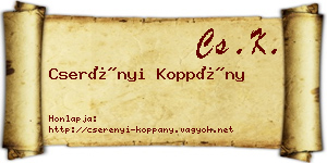 Cserényi Koppány névjegykártya
